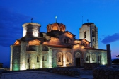Plaosnik church in Ohrid Macedonia at night