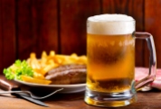 Bratwurst and a Cold American Lager