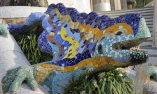 mosaic salamander. Barcelona landmark, Spain.
