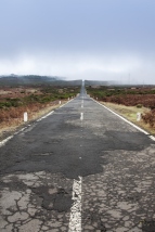 Empty never ending road in the island Madeira