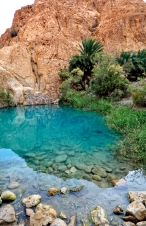 Mountain oasis Chebika at border of Sahara, Tunisia, Africa