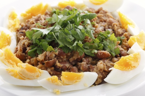 Egyptian Ful with boiled eggs