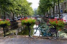 Bike over one of the Hague's waterways